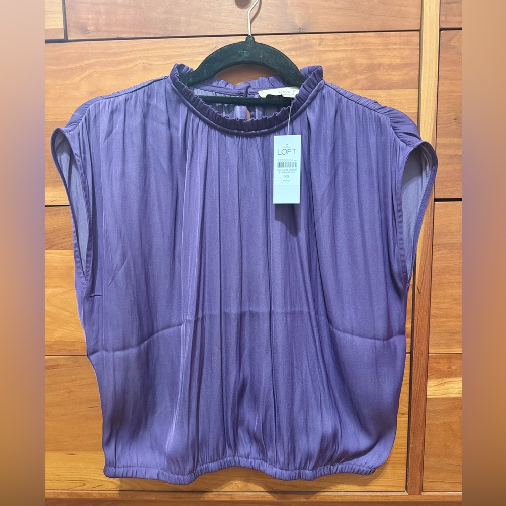 LOFT Women's Purple Bubble Top